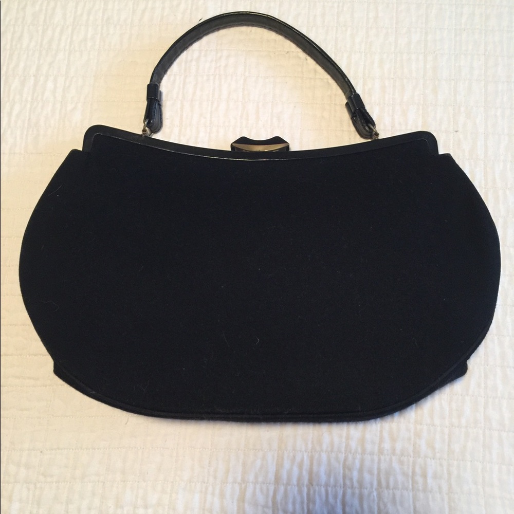 Vintage Lewis black felted handbag